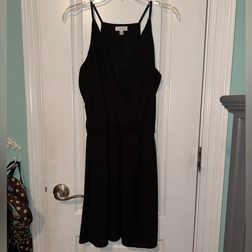 Black Low V-Neck Dress